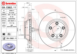Brembo Painted Brake Disc, 09.C882.11