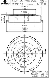 Brembo Drum, 14.3284.10