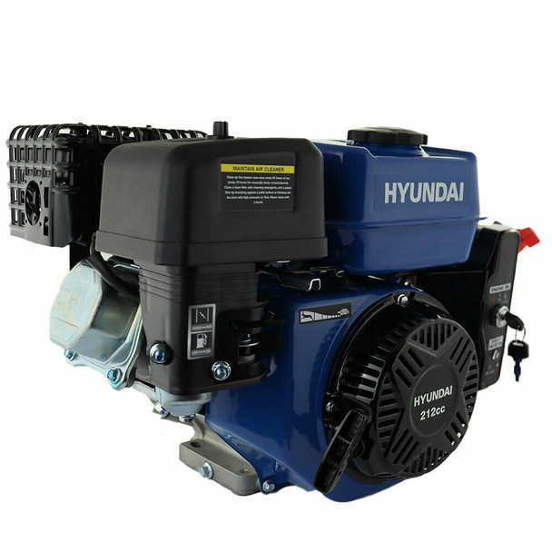 Hyundai 212cc 6.5hp ¾” / 19.05mm Electric-Start Horizontal Straight Shaft Petrol Engine, 4-Stroke, OHV