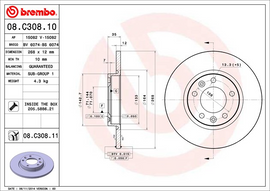 Brembo Brake Disc, 08.C308.11