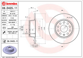 Brembo Painted Brake Disc, 08.D425.11