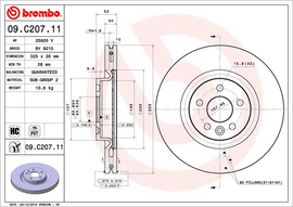 Brembo Painted Brake Pad, 09.C207.11