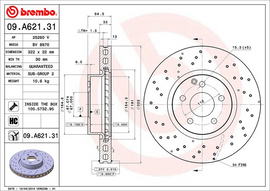 Brembo Painted Brake Disc, 09.A621.31