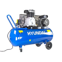 Load image into Gallery viewer, Hyundai 100 Litre Air Compressor, 14CFM/145psi, Twin Cylinder, Belt Drive 3hp