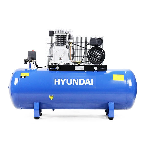 Hyundai 150 Litre Air Compressor, 14CFM/145psi, Twin Cylinder, Belt Drive 3hp