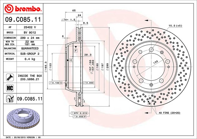 Brembo Painted Brake Disc, 09.C085.11