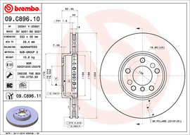 Brembo Painted Brake Disc, 09.C896.11