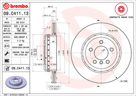 Brembo Painted Brake Disc, 09.C411.13