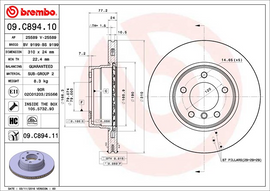 Brembo Painted Brake Disc, 09.C894.11