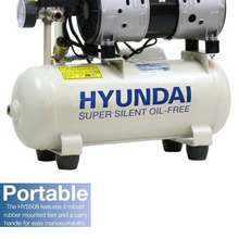 Load image into Gallery viewer, Hyundai 8 Litre Air Compressor, 4CFM/118psi, Silenced, Oil Free, Direct Drive 0.75hp