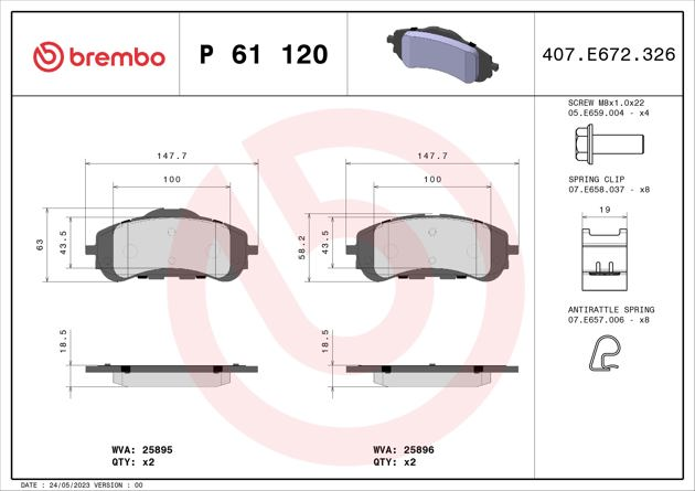 Brembo Brake Pad, P 61 120