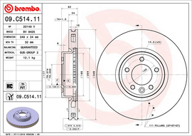 Brembo Painted Brake Disc, 09.C514.11