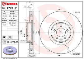 Brembo Painted Brake Disc, 09. A773.11