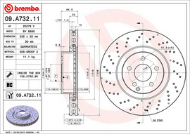 Brembo Painted Brake Disc, 09.A732.11