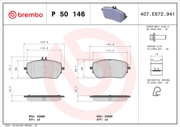 Brembo Brake Pad, P 50 146