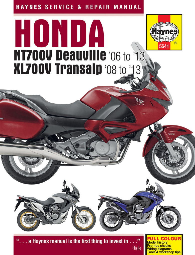 Haynes Manual Honda NT700V Deauville ('06 to '13) XL700V Transalp ('08 to '13)