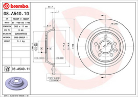 Brembo Painted Brake Disc, 08.A540.11