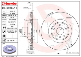 Brembo Painted Brake Disc, 09.D936.11