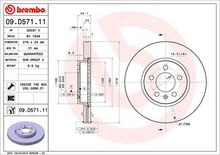 Load image into Gallery viewer, Brembo Painted Brake Disc, 09.D571.11