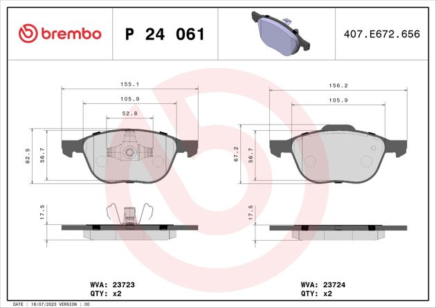 Brembo Brake Pad, P 24 061