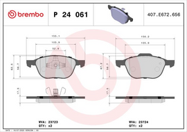 Brembo Brake Pad, P 24 061
