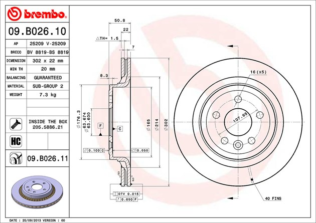 Brembo Painted Brake Disc, 09.B026.11