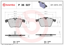 Load image into Gallery viewer, Brembo Brake Pad, P 36 027