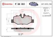 Load image into Gallery viewer, Brembo Brake Pad, P 50 051