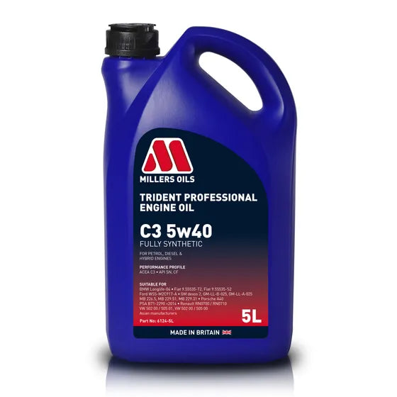 Millers Oils Trident Professional C3 5W-40 Fully Synthetic Engine Oil 5L