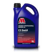 Load image into Gallery viewer, Millers Oils Trident Professional C3 5W-40 Fully Synthetic Engine Oil 5L