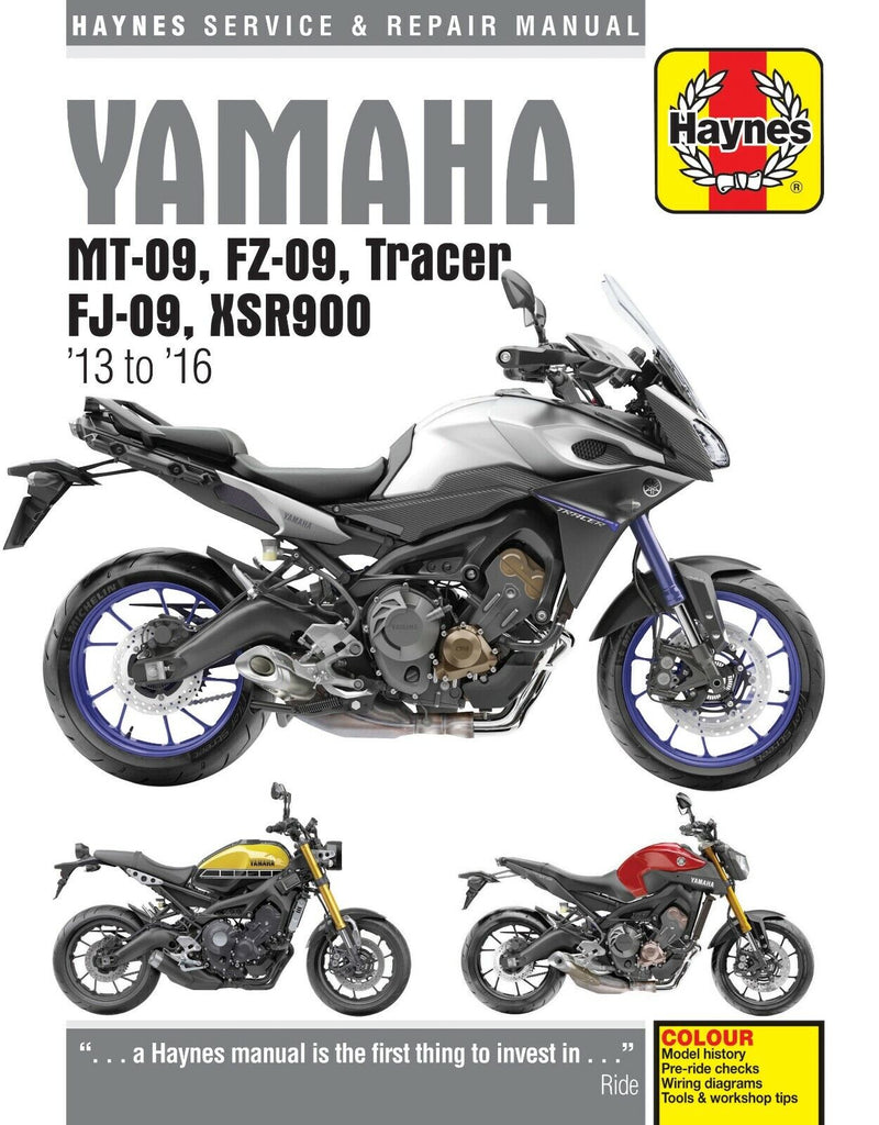Haynes Manual 6333 for Yamaha MT-09, FZ-09, Tracer, FJ-09 & XSR900 (2013 - 2016)