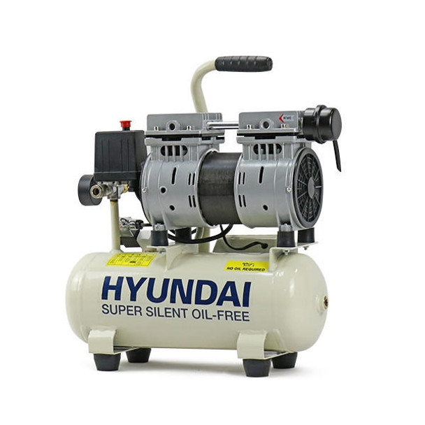 Hyundai 8 Litre Air Compressor, 4CFM/118psi, Silenced, Oil Free, Direct Drive 0.75hp