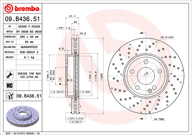 Brembo Brake Disc, 09.B436.51