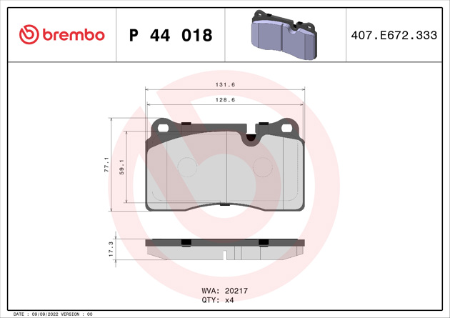 Brembo Brake Pad, P 44 018
