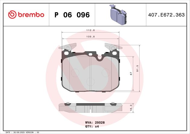 Brembo Brake Pad, P 06 096