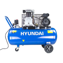 Load image into Gallery viewer, Hyundai 100 Litre Air Compressor, 14CFM/145psi, Twin Cylinder, Belt Drive 3hp