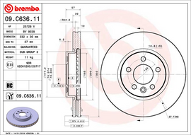 Brembo Painted Brake Disc, 09.C636.11