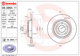 Brembo Painted Brake Disc, 08.D864.11