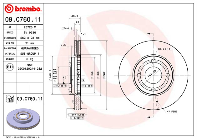 Brembo Brake Disc, 09.C760.11