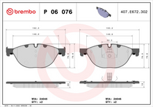 Load image into Gallery viewer, Brembo Brake Pad, P 06 076