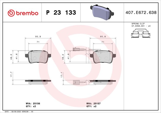 Brembo Brake Pad, P 23 133