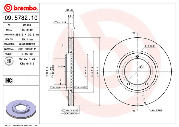 Brembo Brake Disc, 09.5782.10