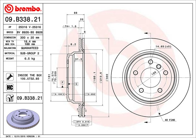 Brembo Painted Brake Disc, 09.B338.21