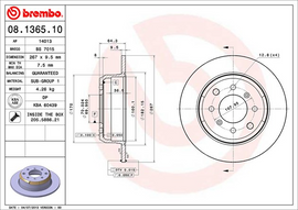 Brembo Brake Disc, 08.1365.10
