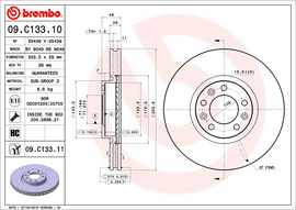 Brembo Painted Brake Disc, 09.C133.11