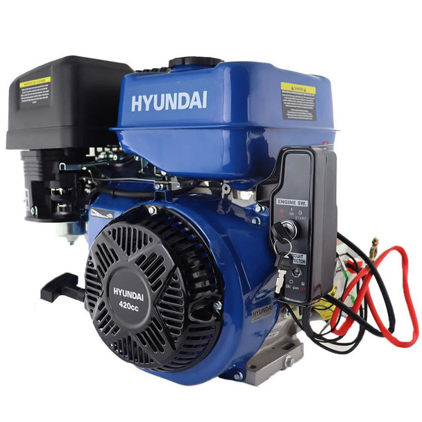 Hyundai 457cc 15hp 25mm Electric-Start Horizontal Straight Shaft Petrol Replacement Engine, 4-Stroke, OHV