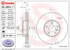 Brembo Painted Brake Disc, 09.9923.11
