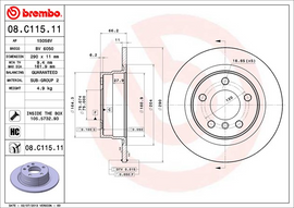 Brembo Painted Brake Disc, 08.C115.11