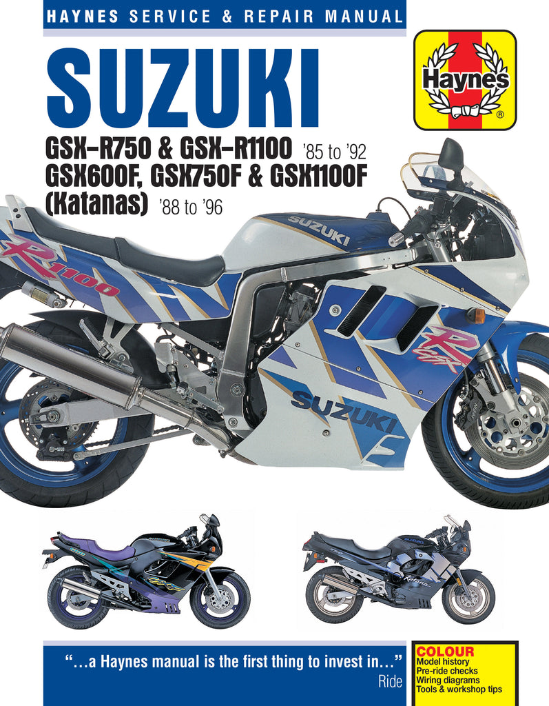 Suzuki GSX R750,R1100, 600F,750F,1100F(88-96) Haynes Repair Manual (Paperback)