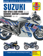 Load image into Gallery viewer, Suzuki GSX R750,R1100, 600F,750F,1100F(88-96) Haynes Repair Manual (Paperback)